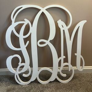 Wooden Monogram - IMB initials. 24x24 inches.